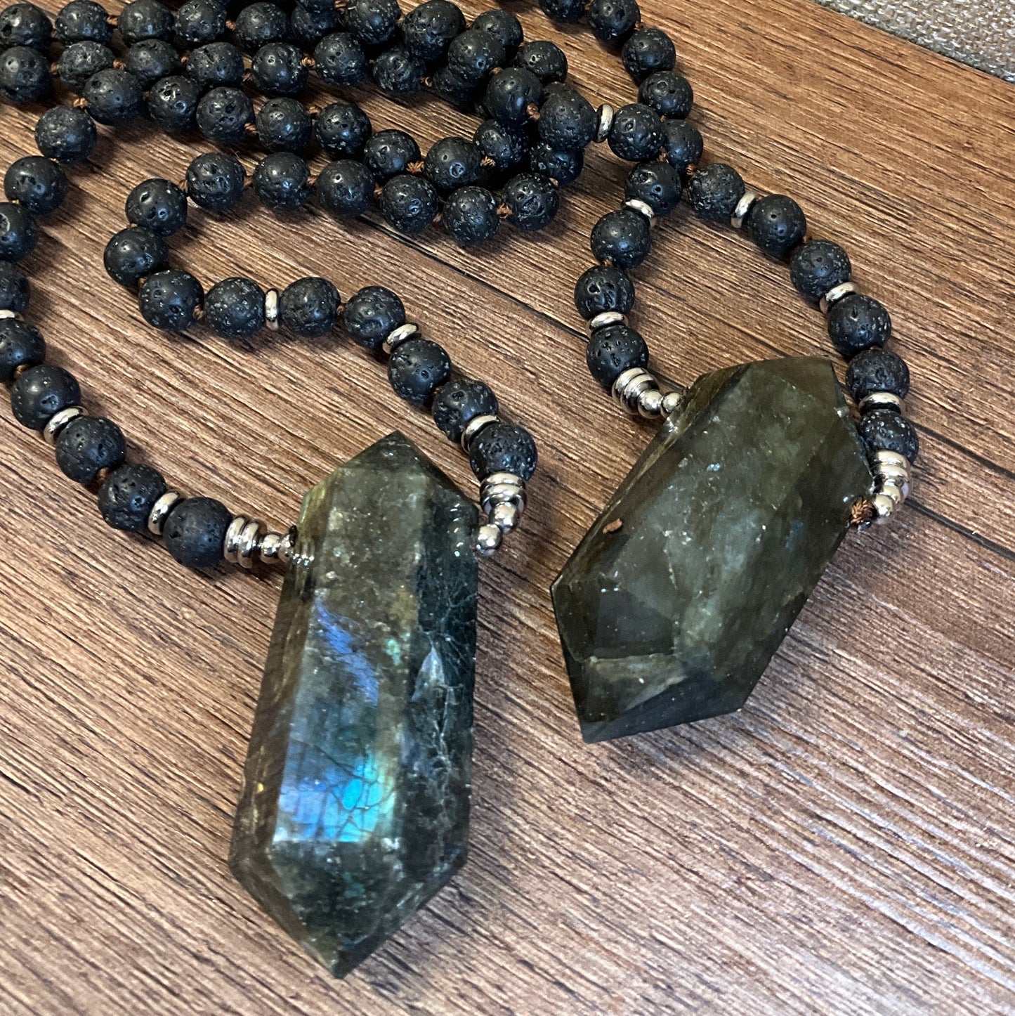 Vesuvius Lava and Labradorite Necklace