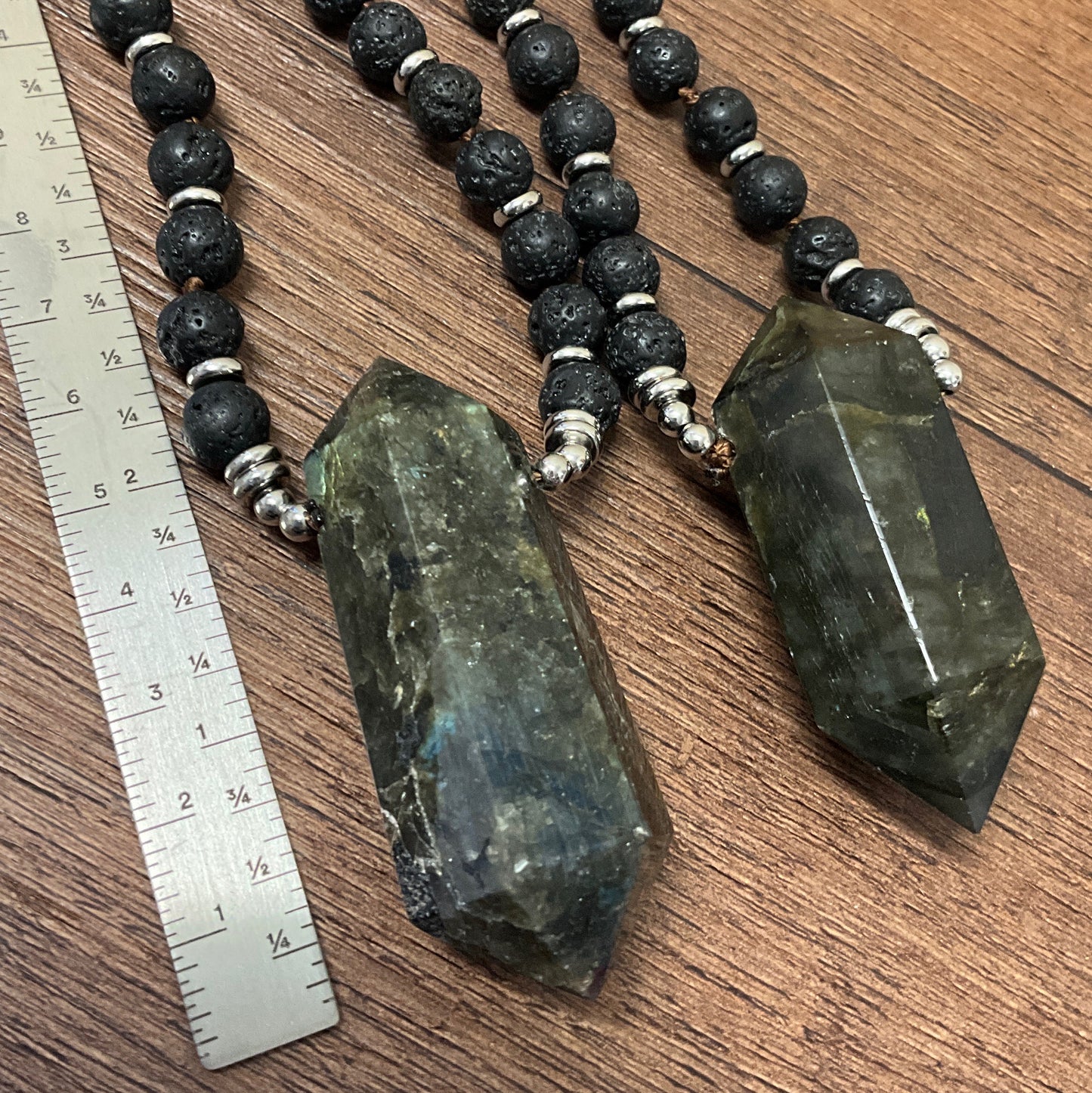 Vesuvius Lava and Labradorite Necklace