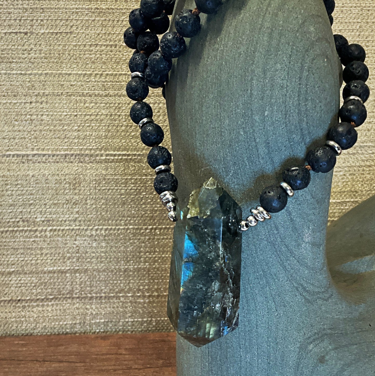 Vesuvius Lava and Labradorite Necklace