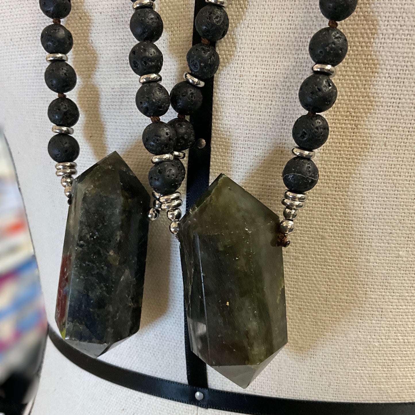 Vesuvius Lava and Labradorite Necklace