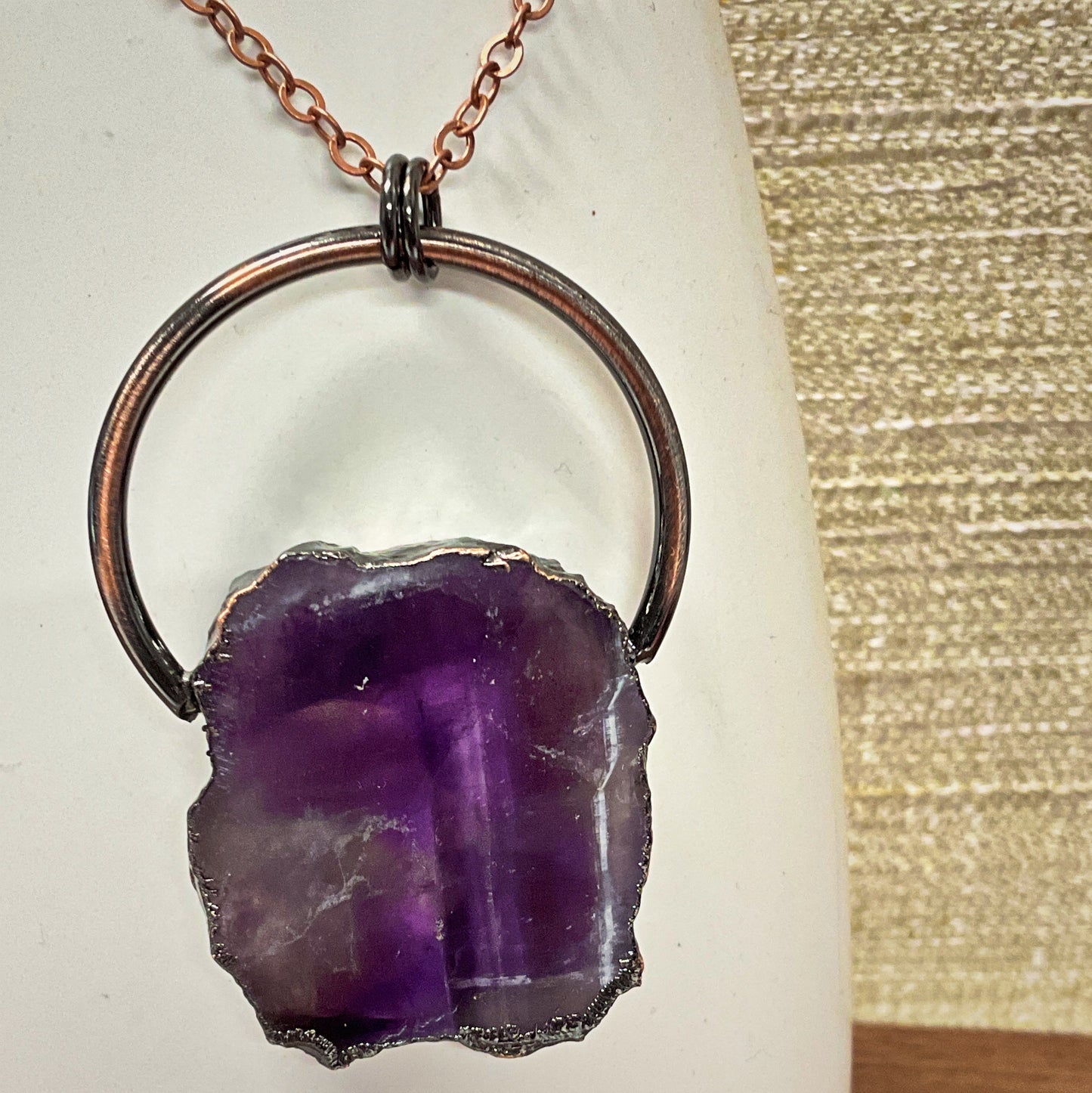 Amethyst slab necklace