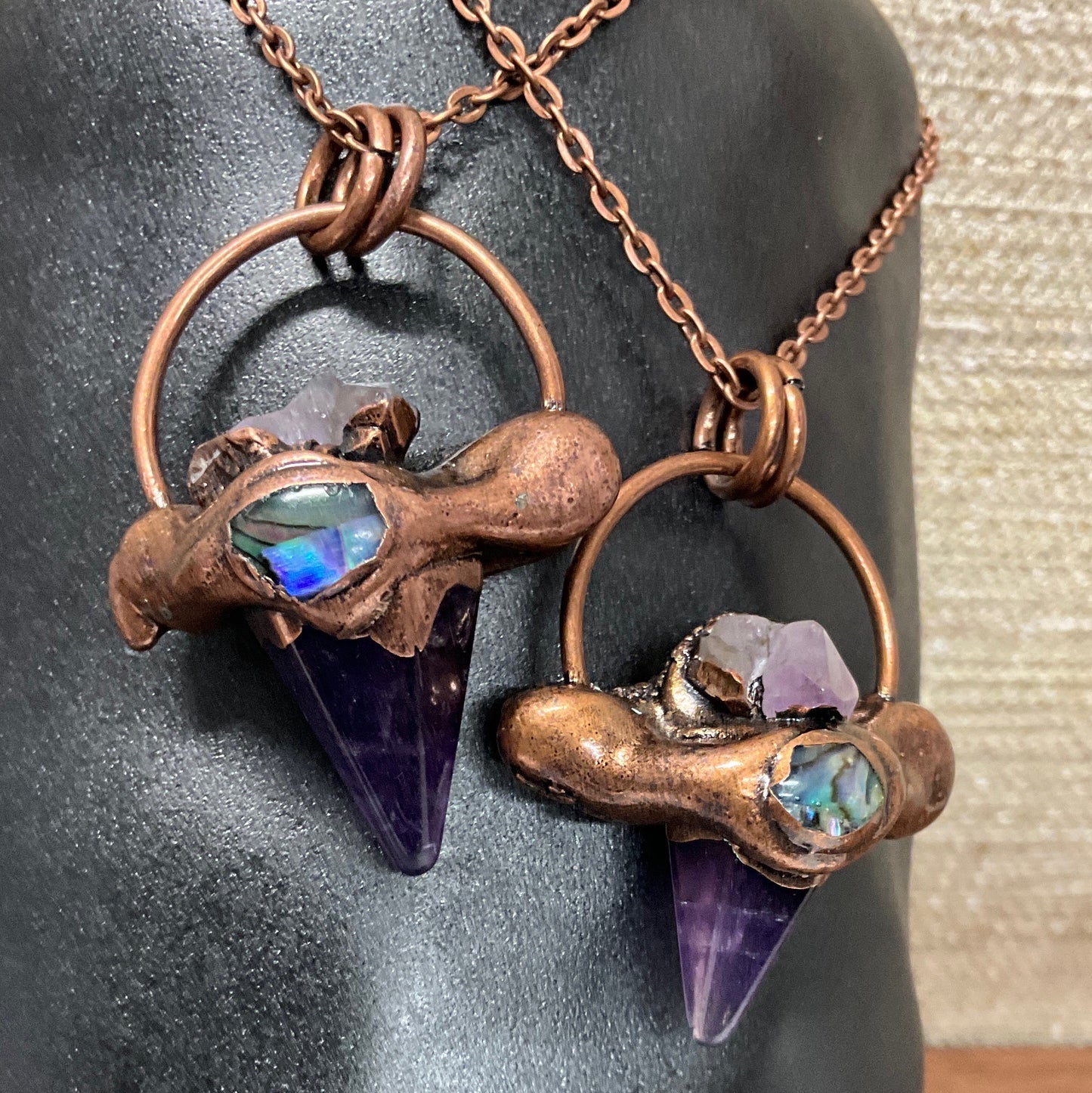 Gaia sacred hexagon amethyst necklace