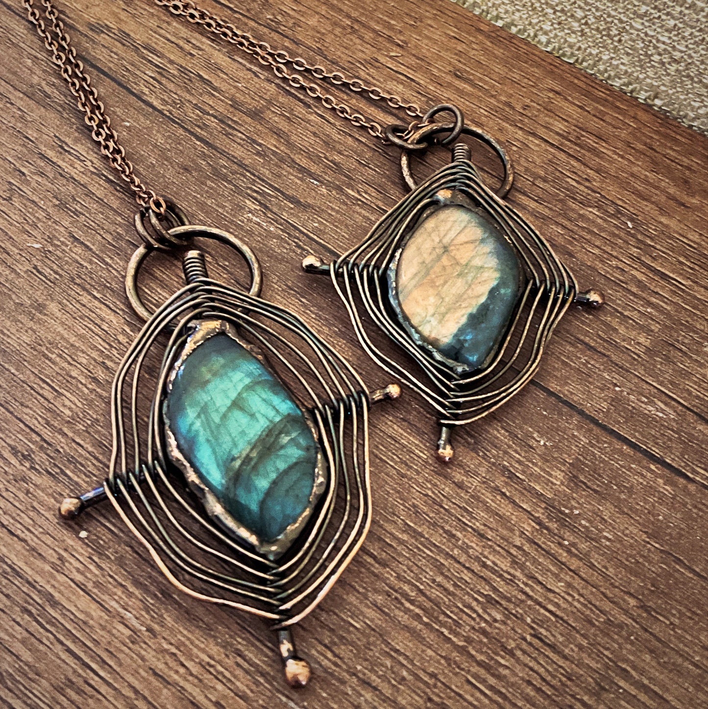 Twilight labradorite copper necklace