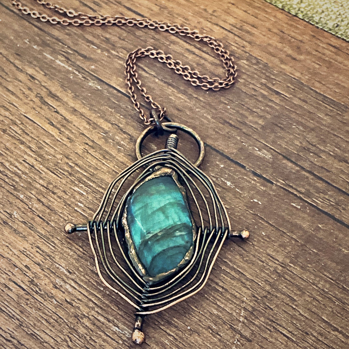 Twilight labradorite copper necklace